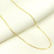 Solid Yellow Gold Diamond Cut Marina Link Chain